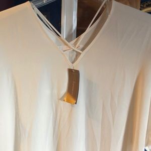 Cream/beige shirt sleeve blouse